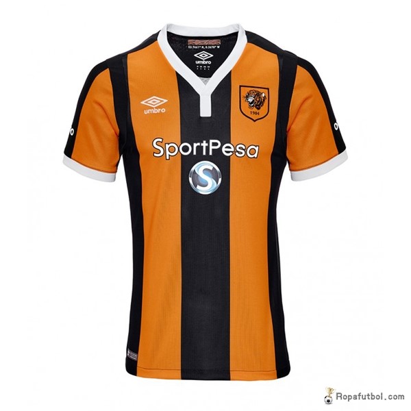 Camiseta Hull City Replica Primera Ropa 2016/17 Negro Naranja